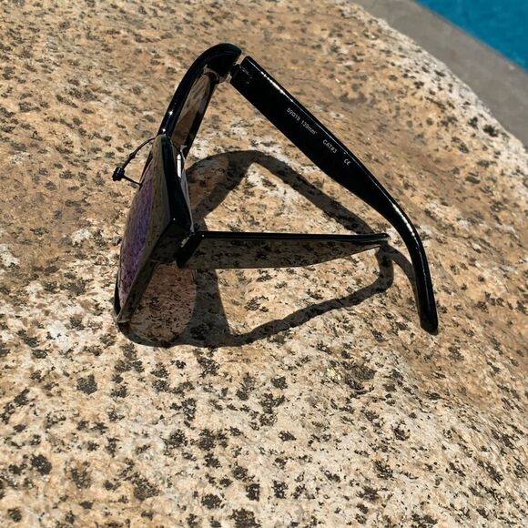 Funky Oversized Round Sunglasses Black Frame - Picture 3 of 6